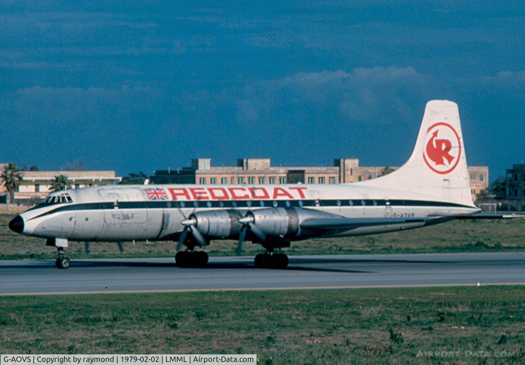 G-AOVS, 1957 Bristol 175 Britannia 312F C/N 13430, B.Britannia G-AOVS Redcoat Cargo