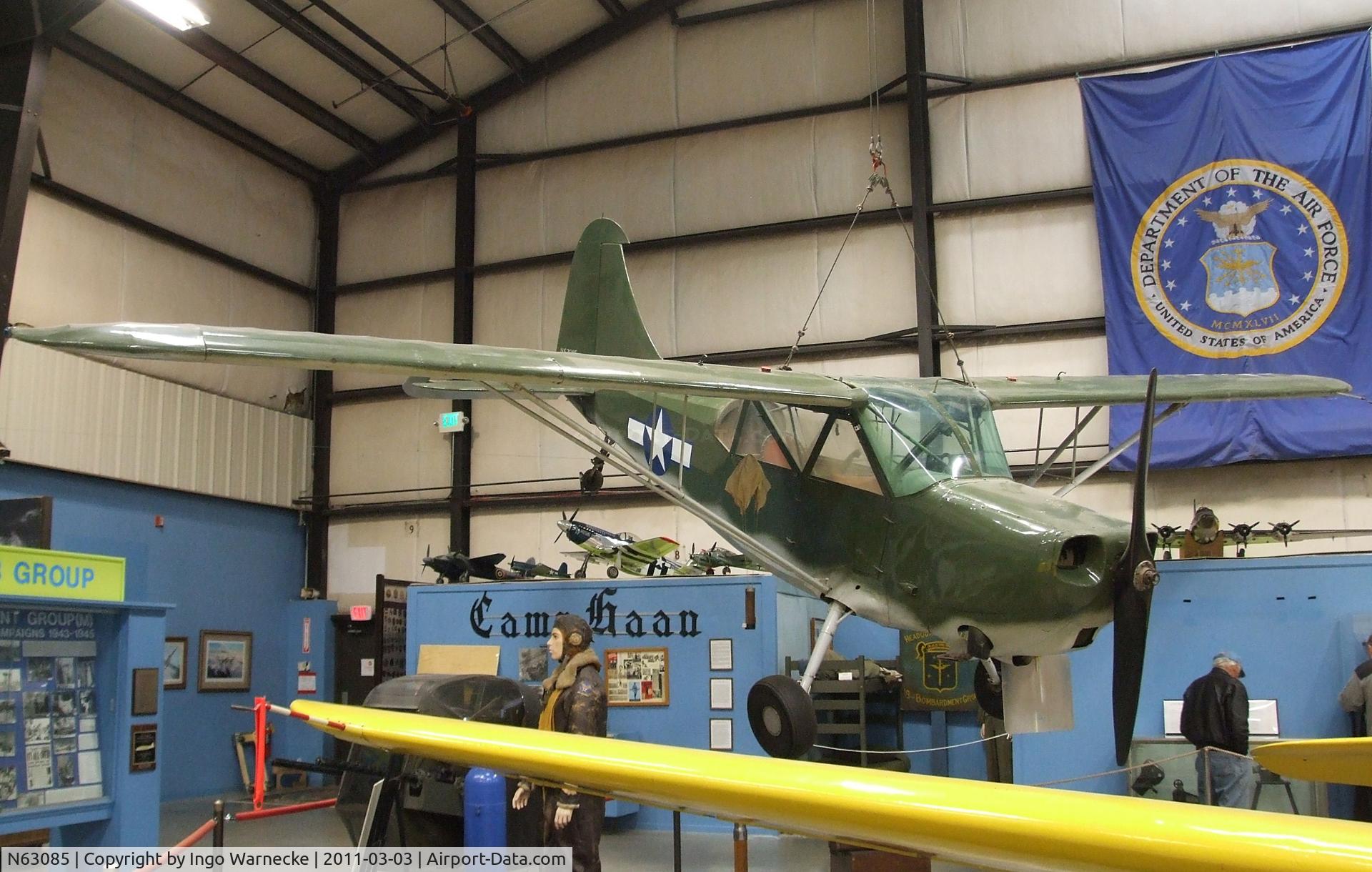 N63085, 1943 Stinson L-5 Sentinel C/N 76-249, Stinson L-5 Sentinel at the March Field Air Museum, Riverside CA