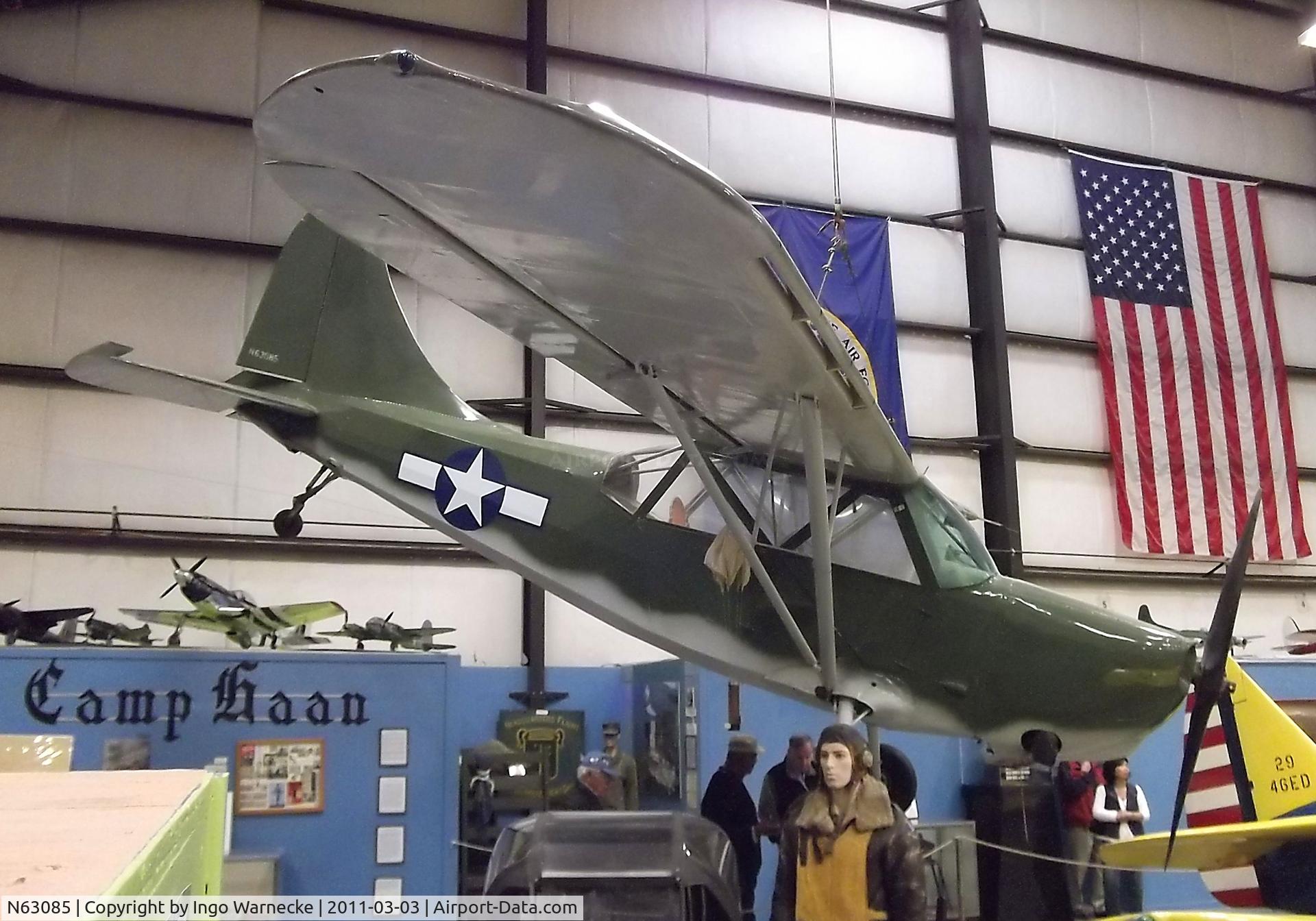 N63085, 1943 Stinson L-5 Sentinel C/N 76-249, Stinson L-5 Sentinel at the March Field Air Museum, Riverside CA