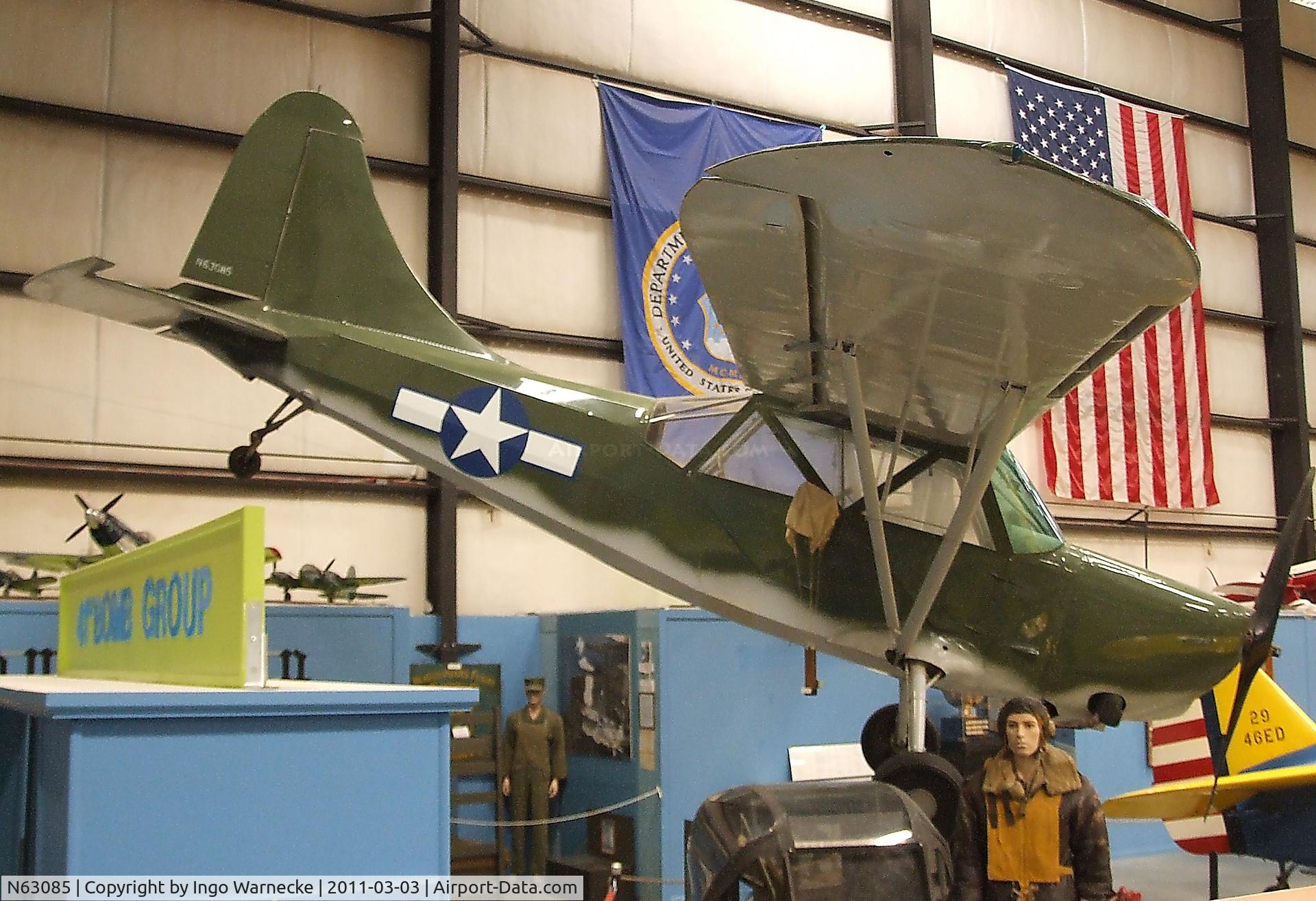 N63085, 1943 Stinson L-5 Sentinel C/N 76-249, Stinson L-5 Sentinel at the March Field Air Museum, Riverside CA