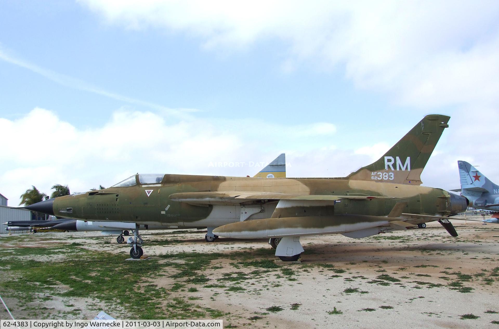 62-4383, 1962 Republic F-105D Thunderchief C/N D582, Republic F-105D Thunderchief at the March Field Air Museum, Riverside CA