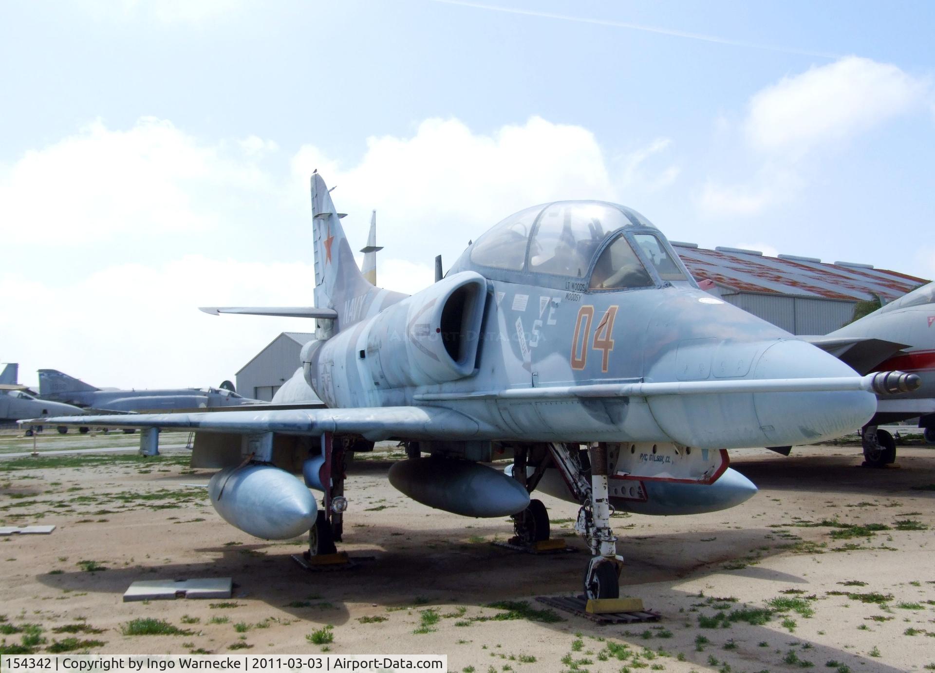 154342, Douglas TA-4F Skyhawk C/N 13730, Douglas TA-4F Skyhawk at the March Field Air Museum, Riverside CA