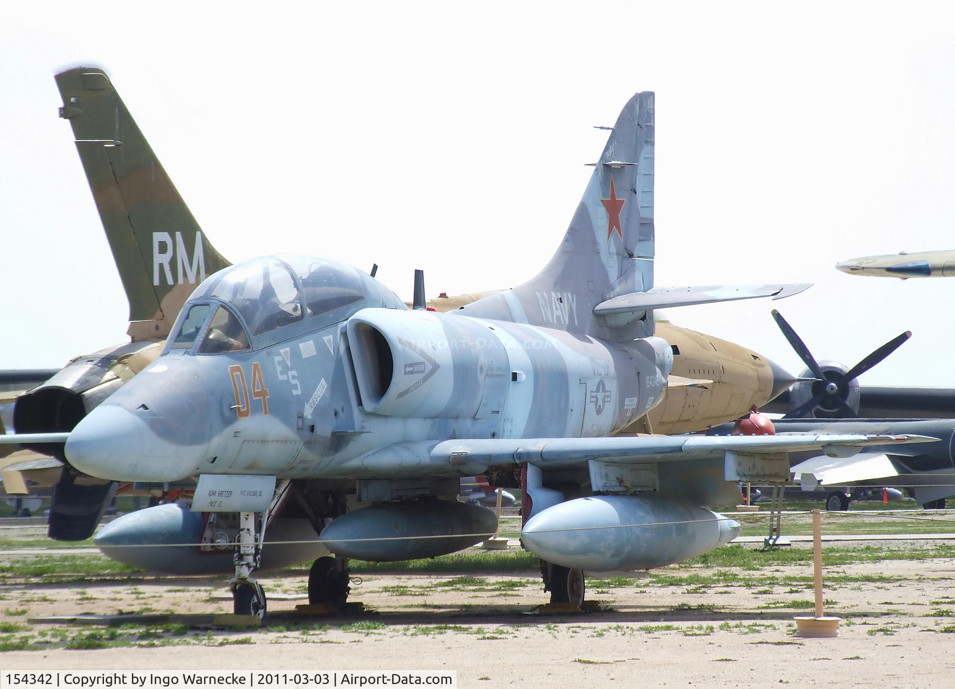 154342, Douglas TA-4F Skyhawk C/N 13730, Douglas TA-4F Skyhawk at the March Field Air Museum, Riverside CA