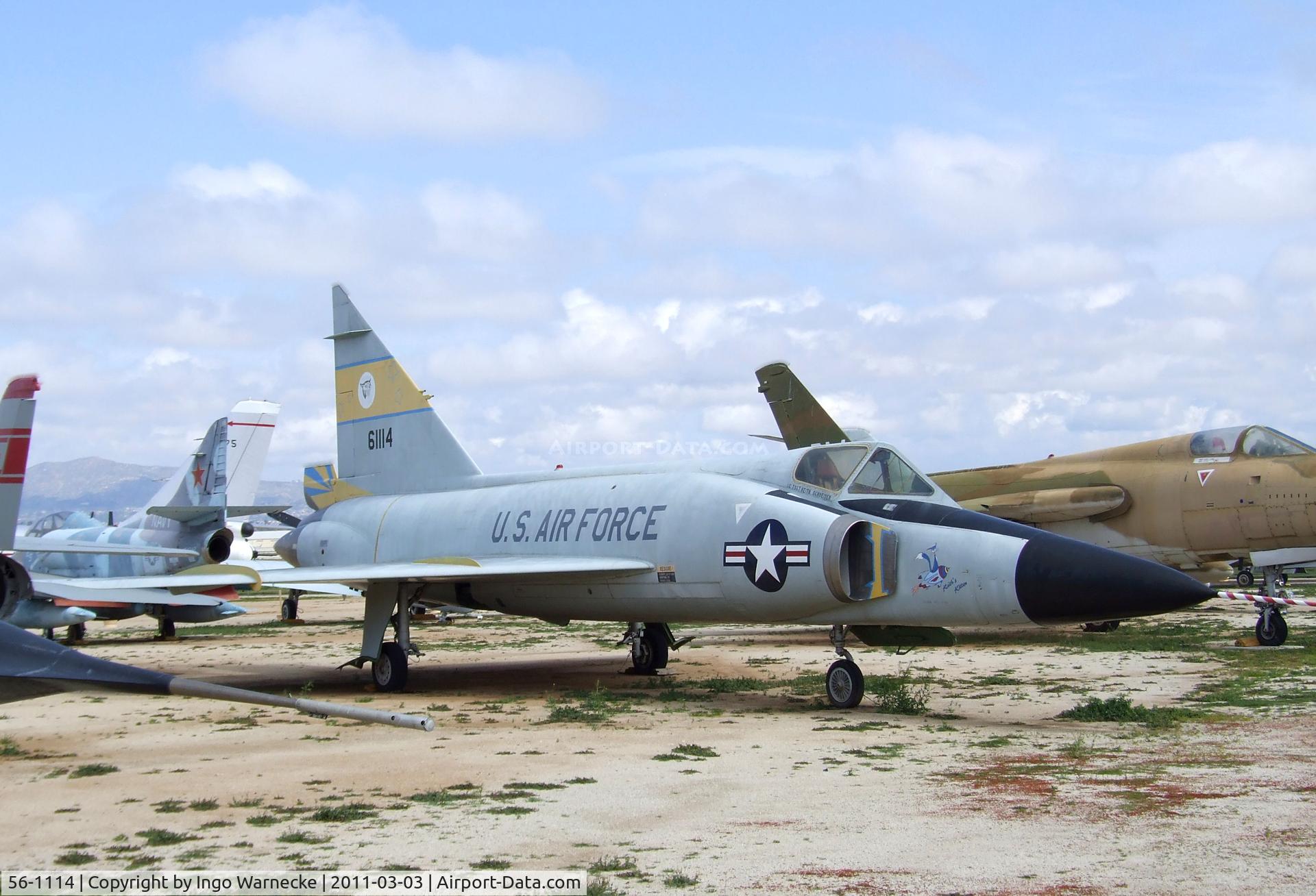 56-1114, 1956 Convair F-102A Delta Dagger C/N 8-10-331, Convair F-102A Delta Dagger at the March Field Air Museum, Riverside CA