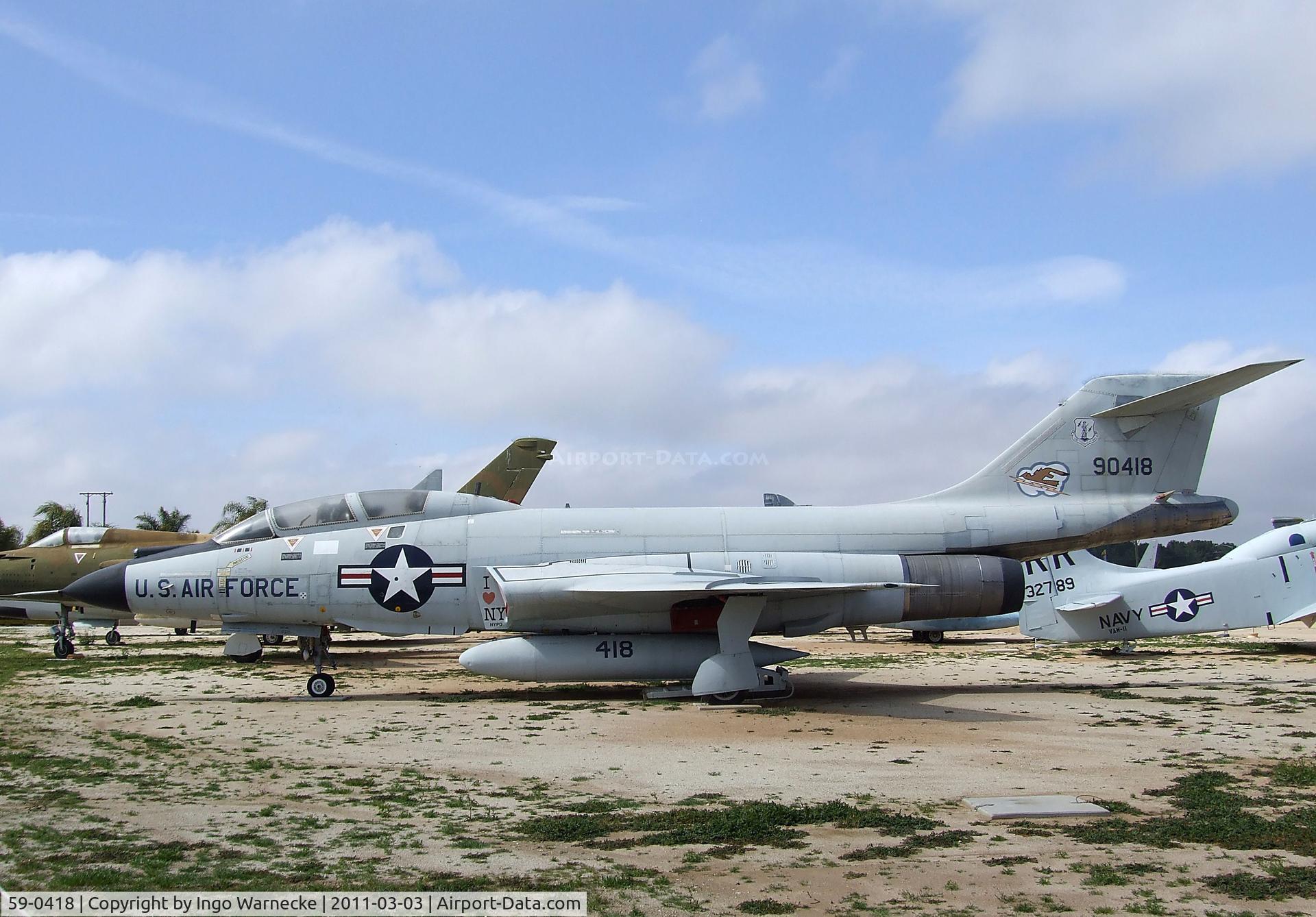 59-0418, 1959 McDonnell F-101B Voodoo C/N 742, McDonnell F-101B Voodoo at the March Field Air Museum, Riverside CA