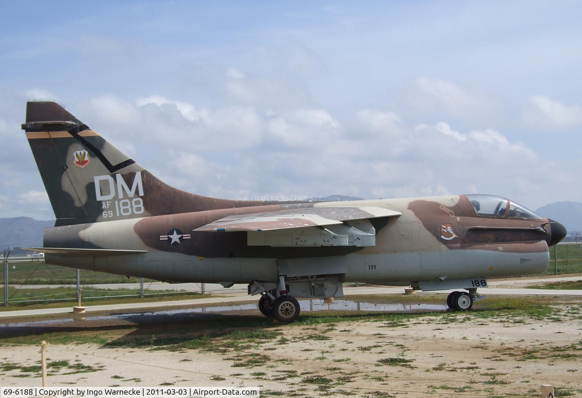 69-6188, 1969 LTV A-7D Corsair II C/N D-018, LTV A-7D Corsair II at the March Field Air Museum, Riverside CA