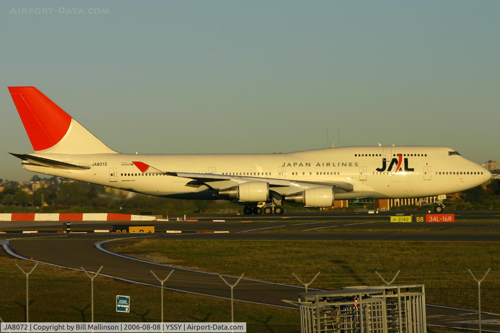 JA8072, 1990 Boeing 747-446 C/N 24424, from the Land of the Rising Sun, to the land where the sun is just rising
