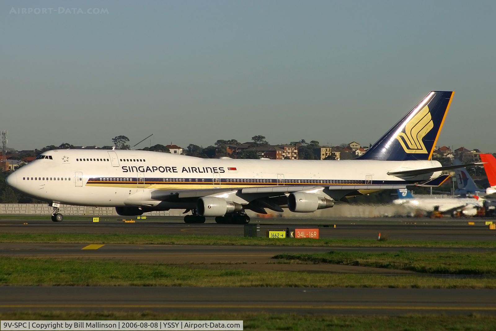 9V-SPC, 1994 Boeing 747-412 C/N 27070, taxi to 34L for return to SIN