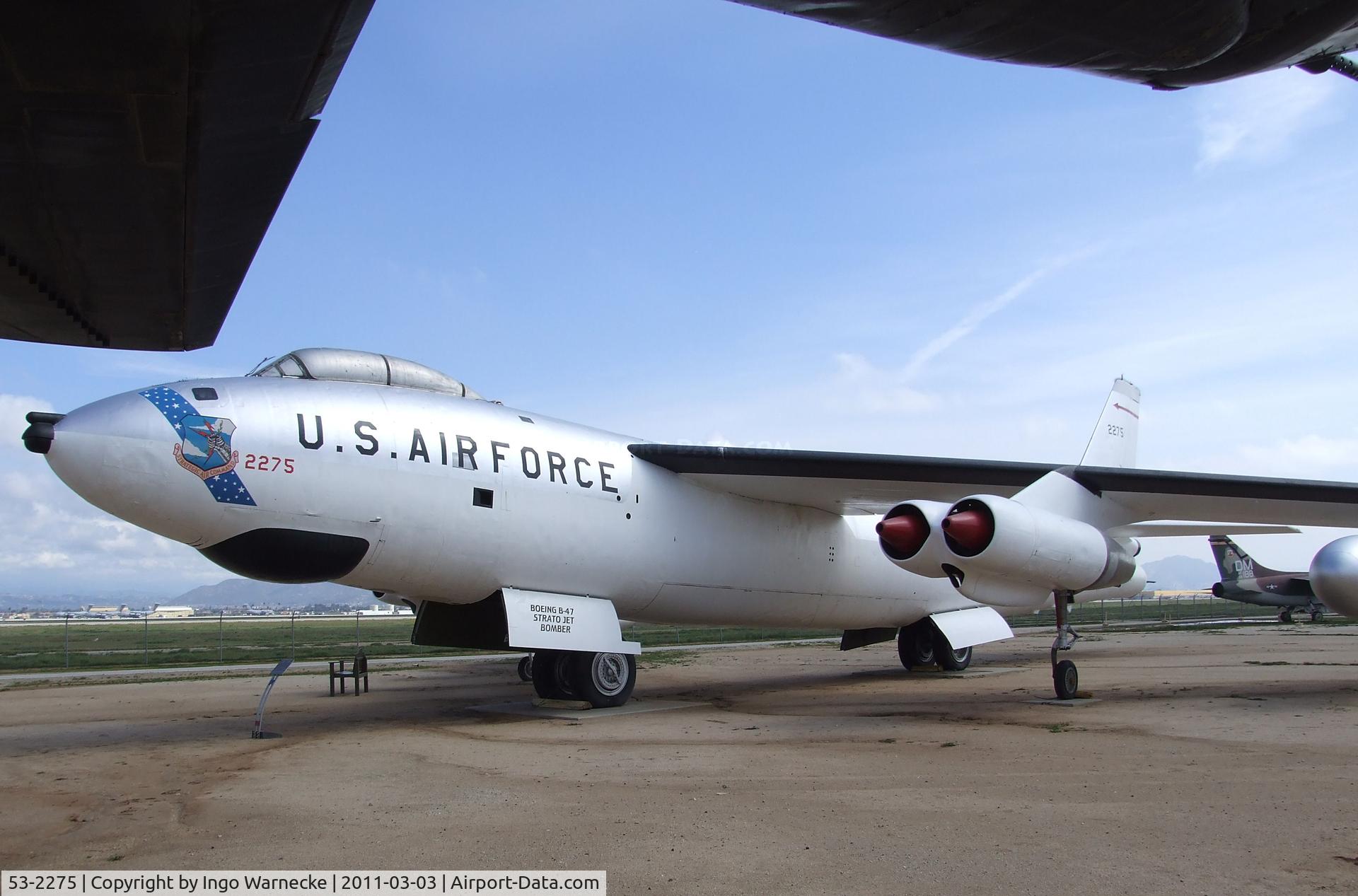 53-2275, 1953 Boeing B-47E Stratojet C/N 4501088, Boeing B-47E Stratojet at the March Field Air Museum, Riverside CA