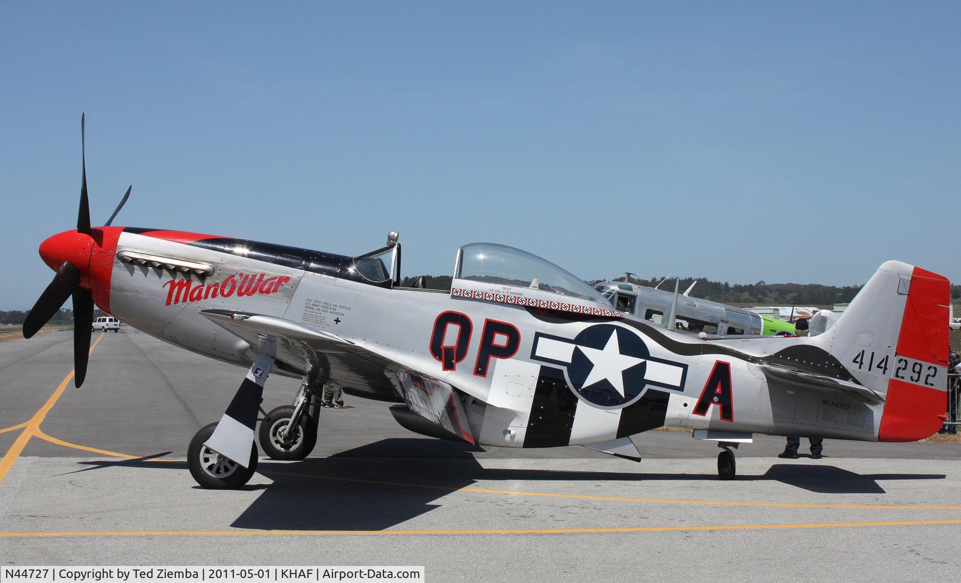 N44727, 1944 North American P-51D Mustang C/N 122-39198, Seen at Pacific Coast Dream Machines 2011.