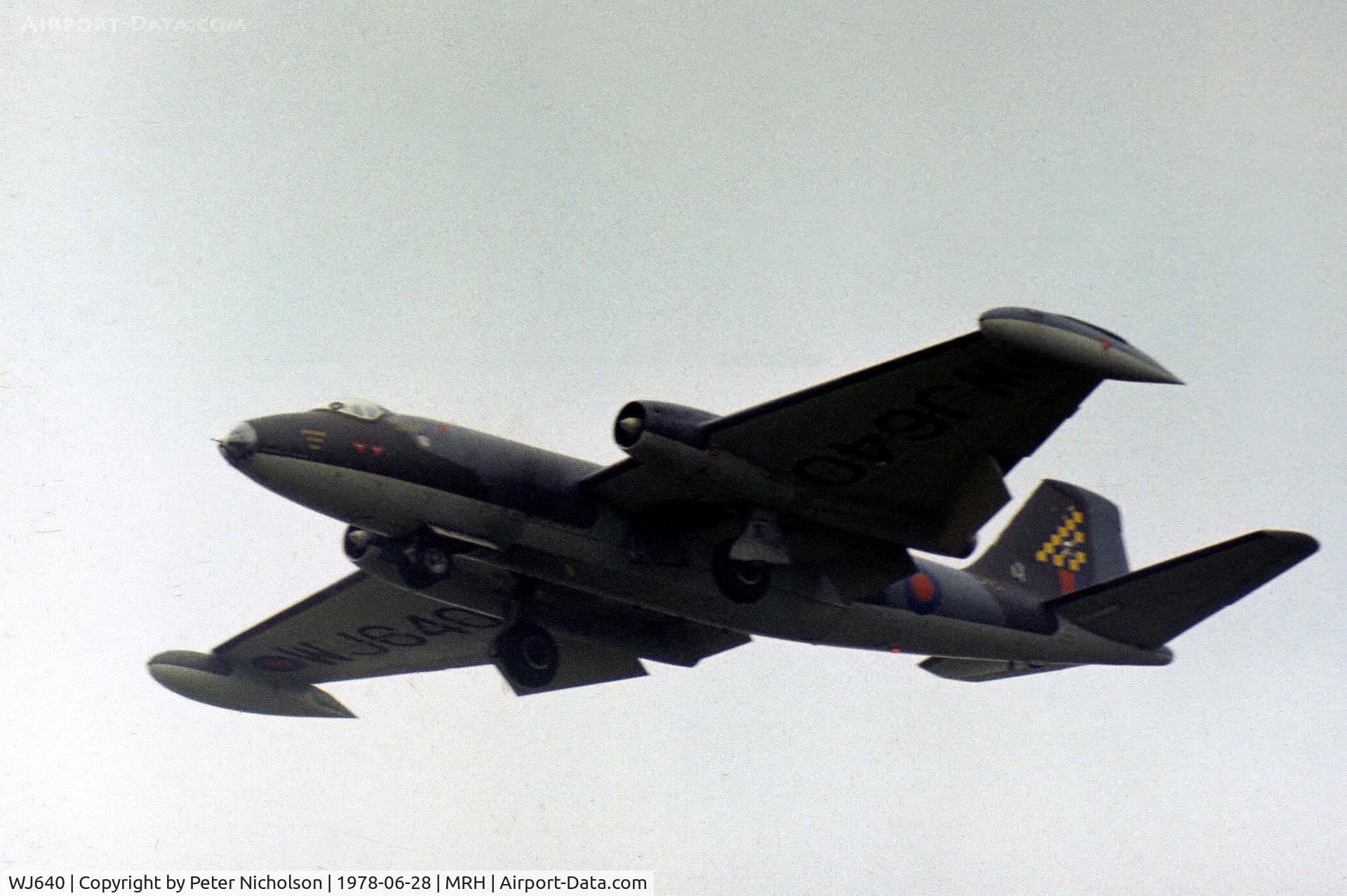 WJ640, 1954 English Electric Canberra B.2 C/N HP-207B, Canberra B.2 of 100 Squadron on final approach to RAF Marham in the Summer of 1978.