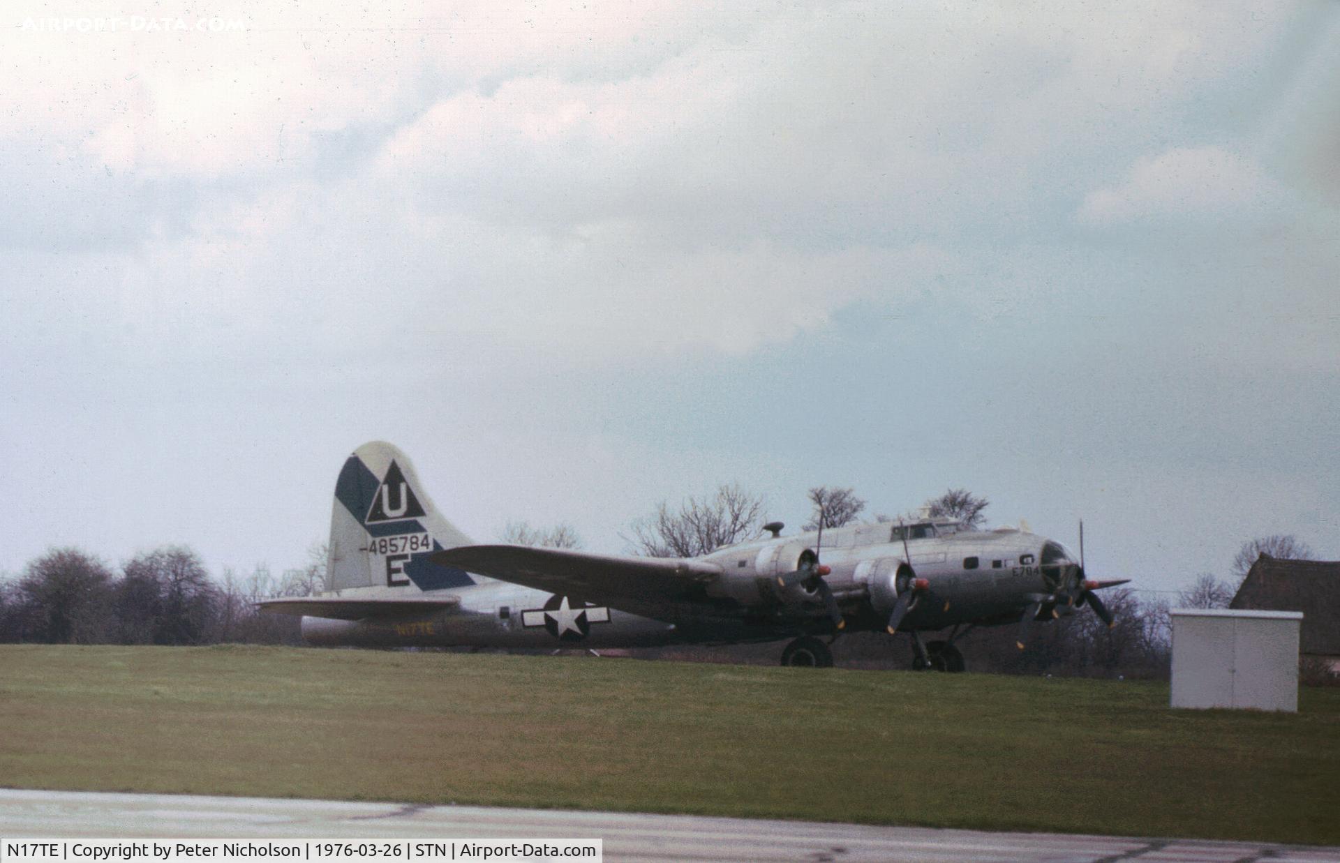N17TE, 1944 Boeing B-17G Flying Fortress C/N 8693, B-17G Flying Fortress at London Stansted in March 1976.