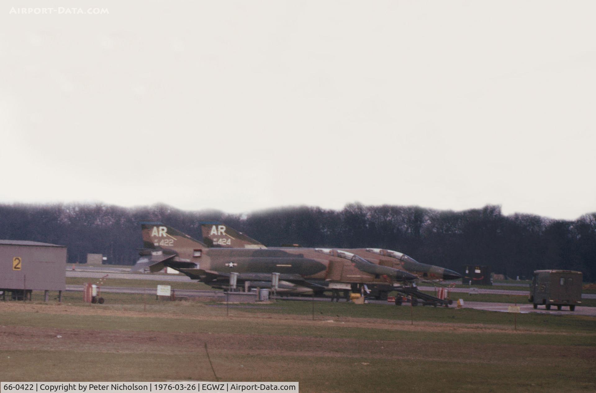 66-0422, 1966 McDonnell RF-4C Phantom II C/N 2162, RF-4C Phantom of 1st Tactical Reconnaissance Squadron/10th Tactical Reconnaissance Wing at RAF Alconbury in March 1976.