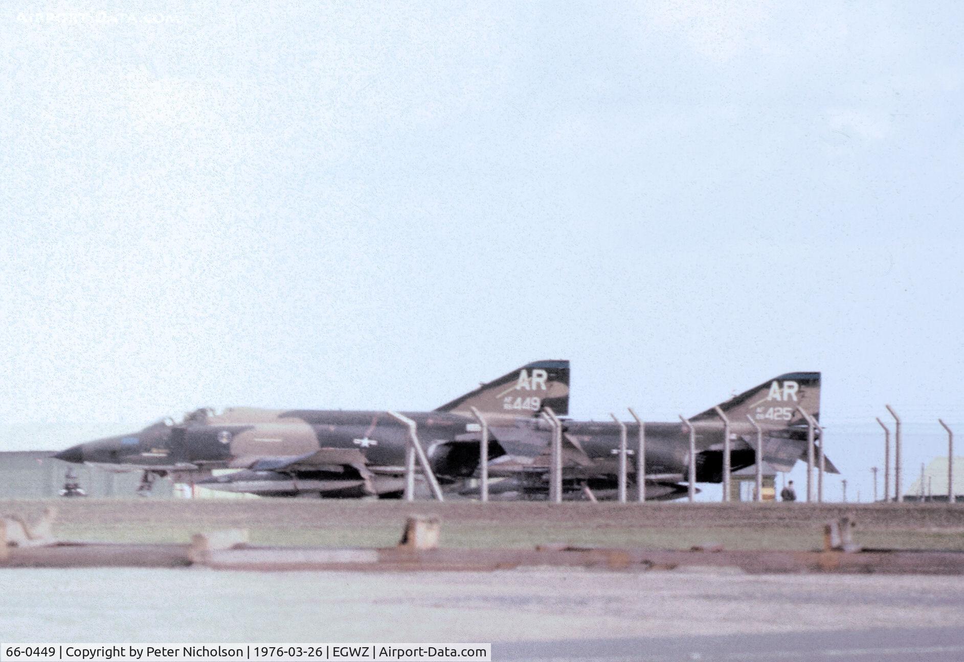 66-0449, 1966 McDonnell RF-4C Phantom II C/N 2434, RF-4C Phantom of the 10th Tactical Reconnaissance Wing at RAF Alconbury in  March 1976.