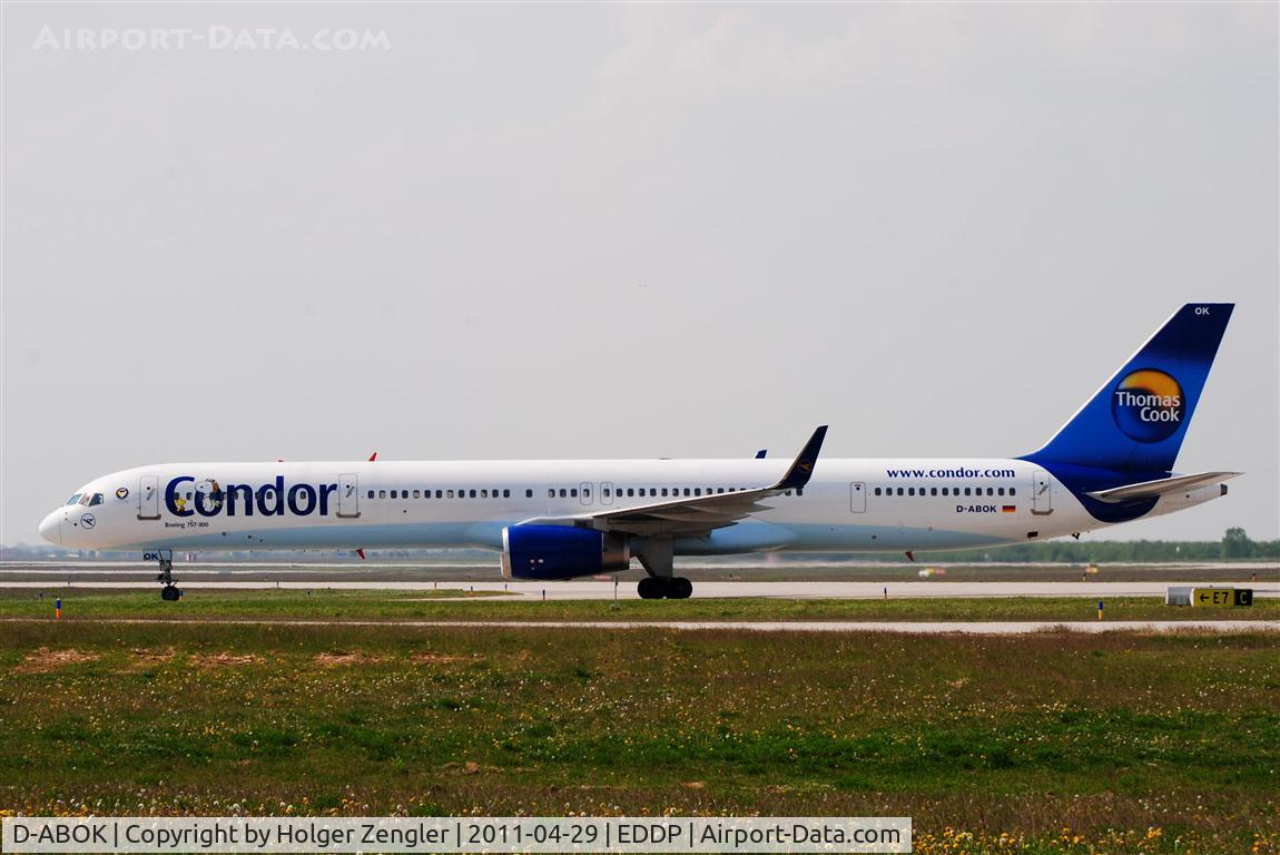 D-ABOK, 2000 Boeing 757-330 C/N 29020, Passing by on the way to new motorway bridge.