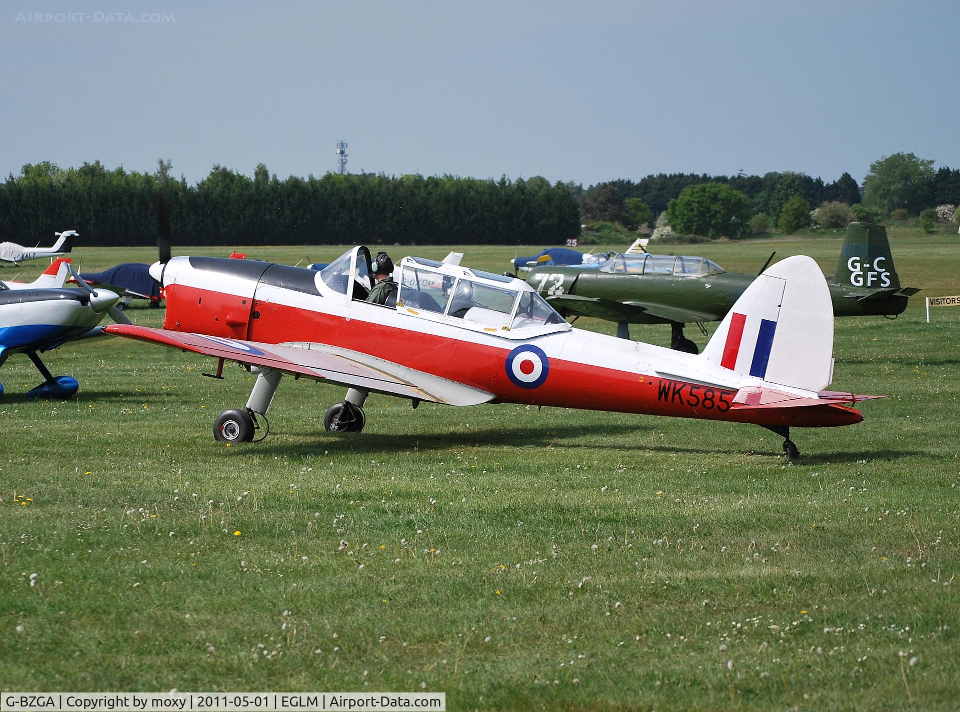 G-BZGA, 1952 De Havilland DHC-1 Chipmunk T.10 C/N C1/0608, Chipmunk T10 at White Waltham marked with it's former RAF serial: WK585