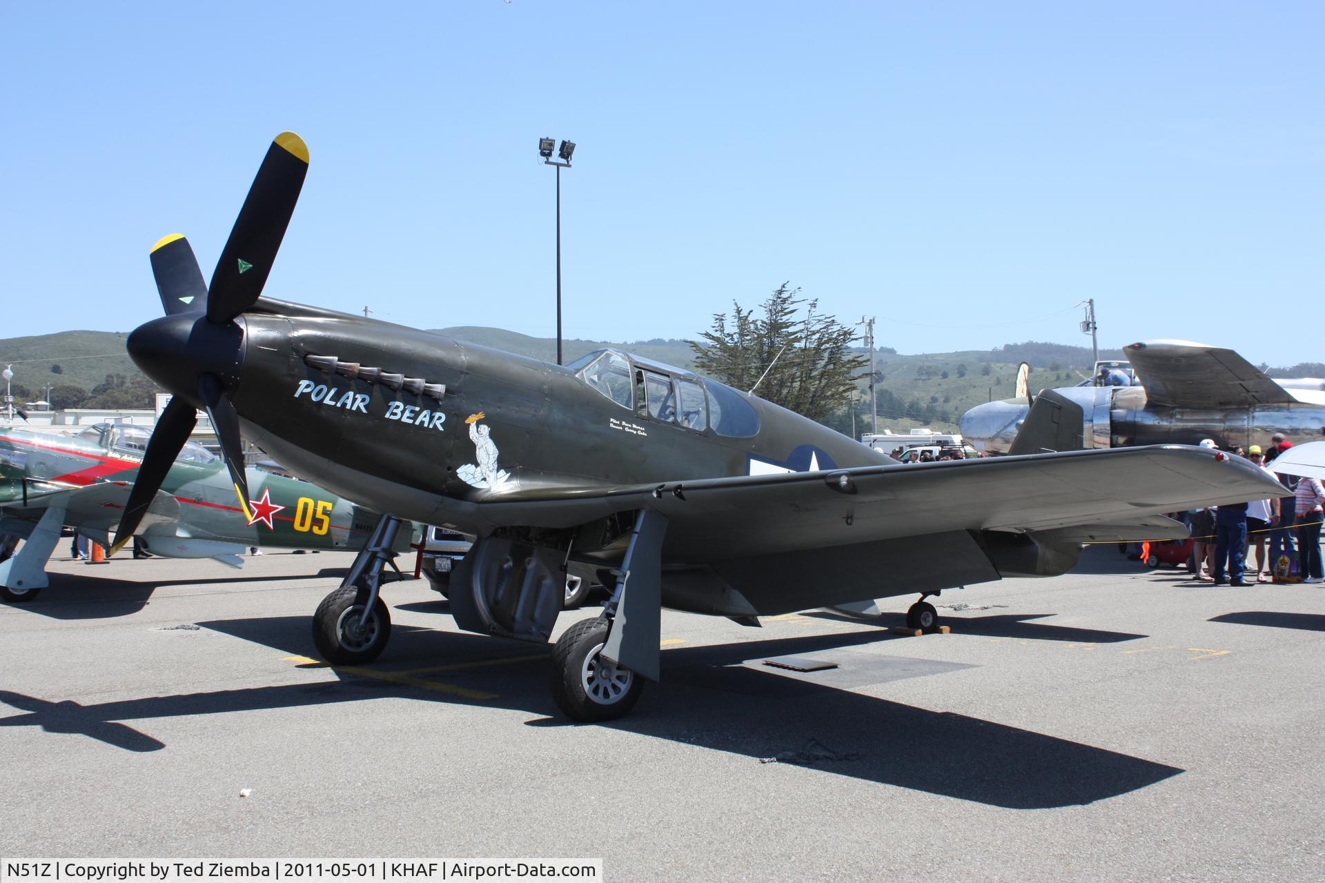 N51Z, 1985 North American P-51A-1NA Mustang C/N 99-22109, Polar Bear with its new 4 Bladed MT-Prop.