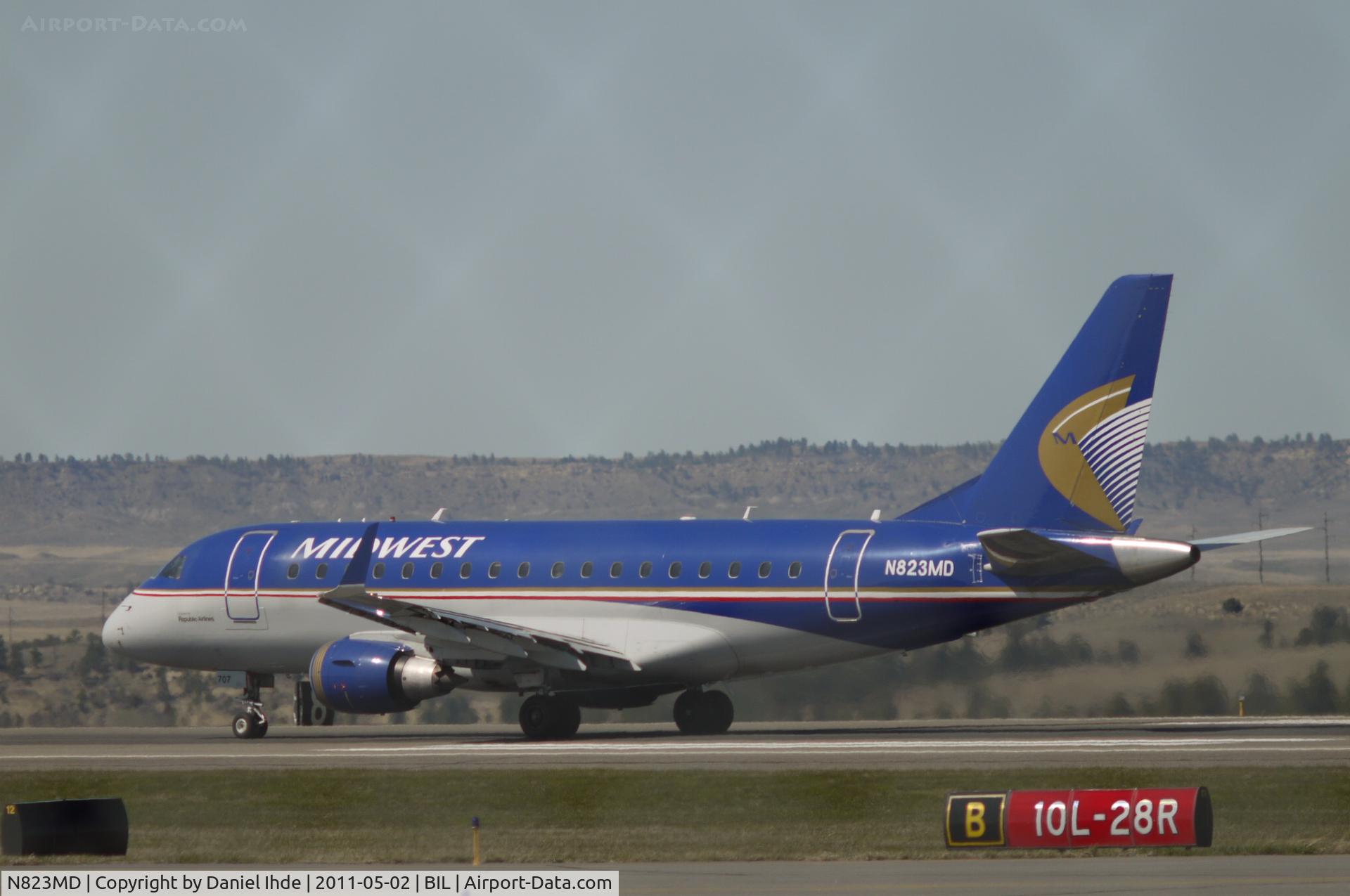N823MD, 2005 Embraer 170SU (ERJ-170-100SU) C/N 17000044, Frontier Airlines Embraer 170 @ BIL