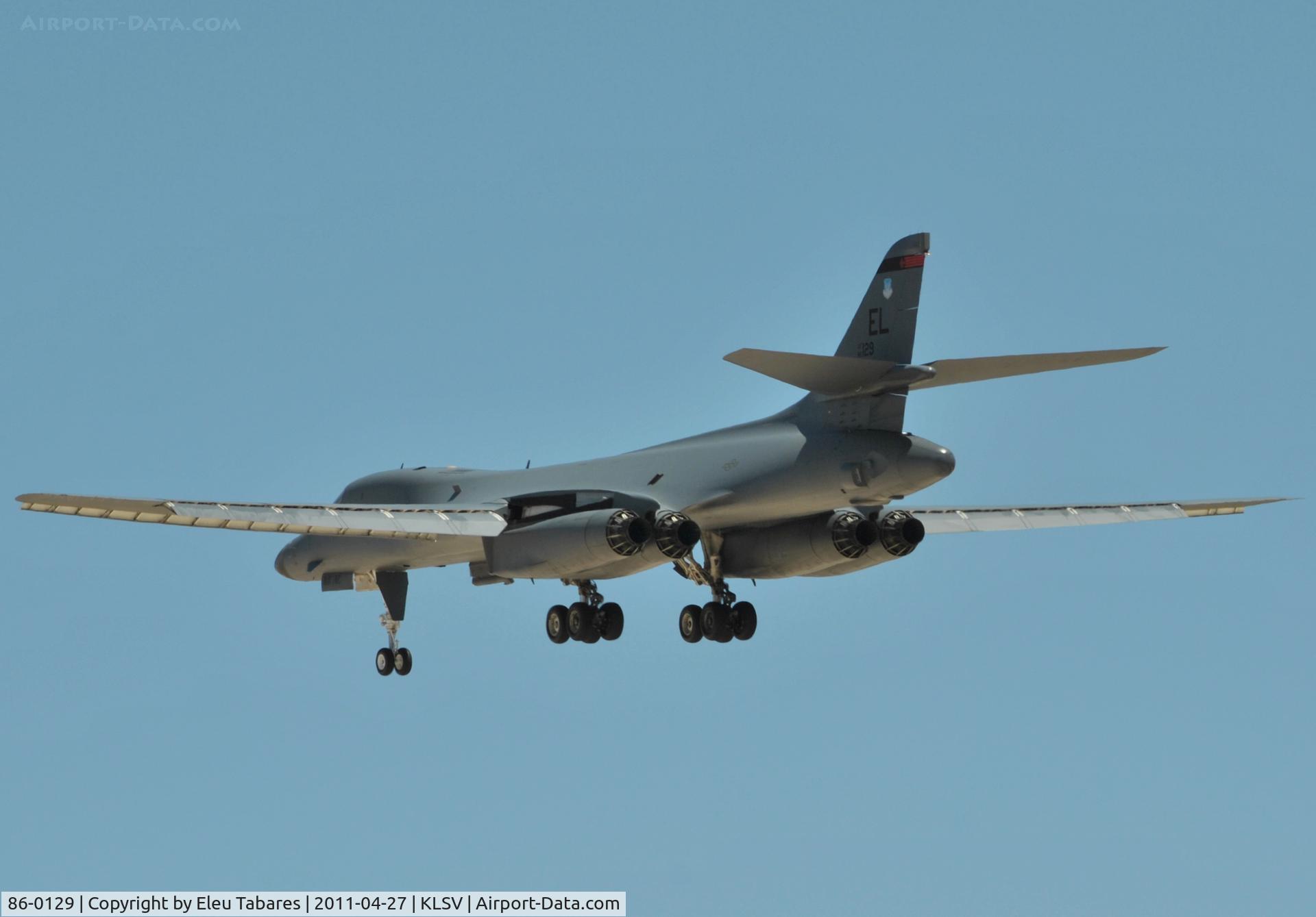 86-0129, Rockwell B-1B Lancer C/N 89, Taken during Green Flag Exercise at Nellis Air Force Base, Nevada.
