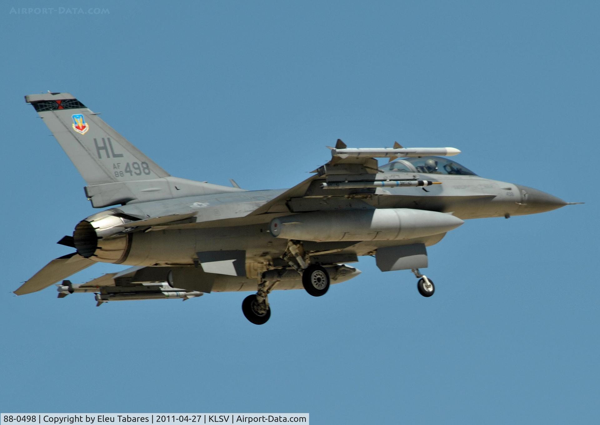 88-0498, 1988 General Dynamics F-16C Fighting Falcon C/N 1C-100, Taken during Green Flag Exercise at Nellis Air Force Base, Nevada.