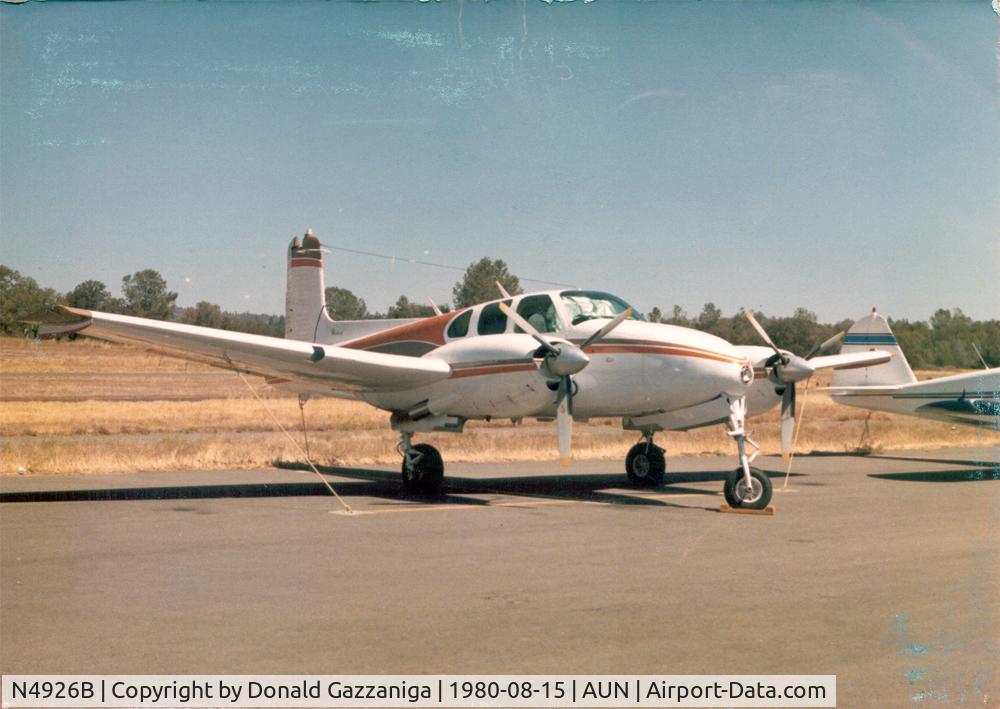 N4926B, Beech C-50 Twin Bonanza C/N CH322, Original owner, a doctor in Ohio. Sold to filmmaker in Calif. Stolen from Burbank airport by two Wells Fargo bank employees and sold. Lost track of it after that.