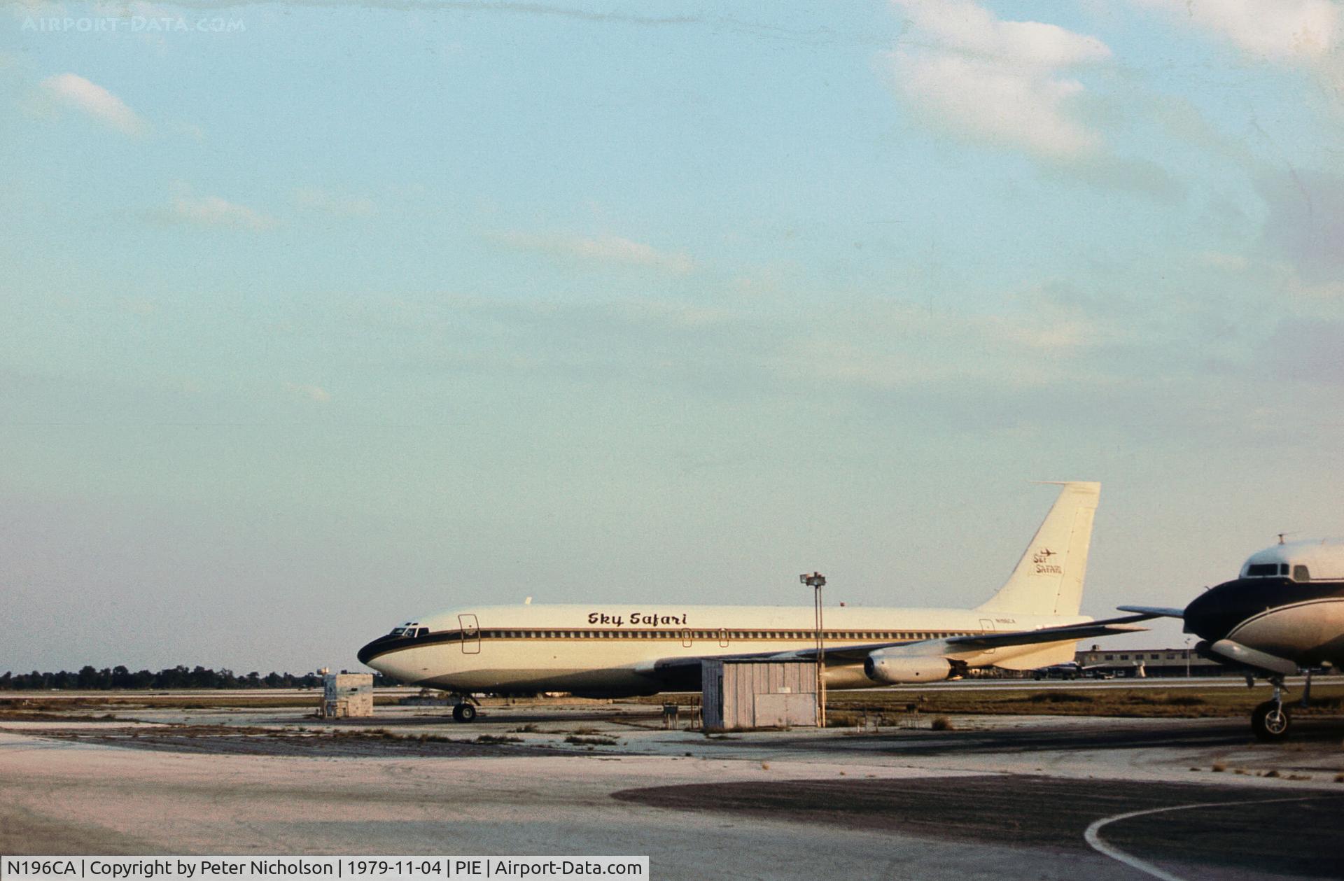 N196CA, 1959 Boeing 707-124 C/N 17610, Boeing 707-131 ex Trans-World Airlines of Sky Safari as seen at Clearwater in November 1979.