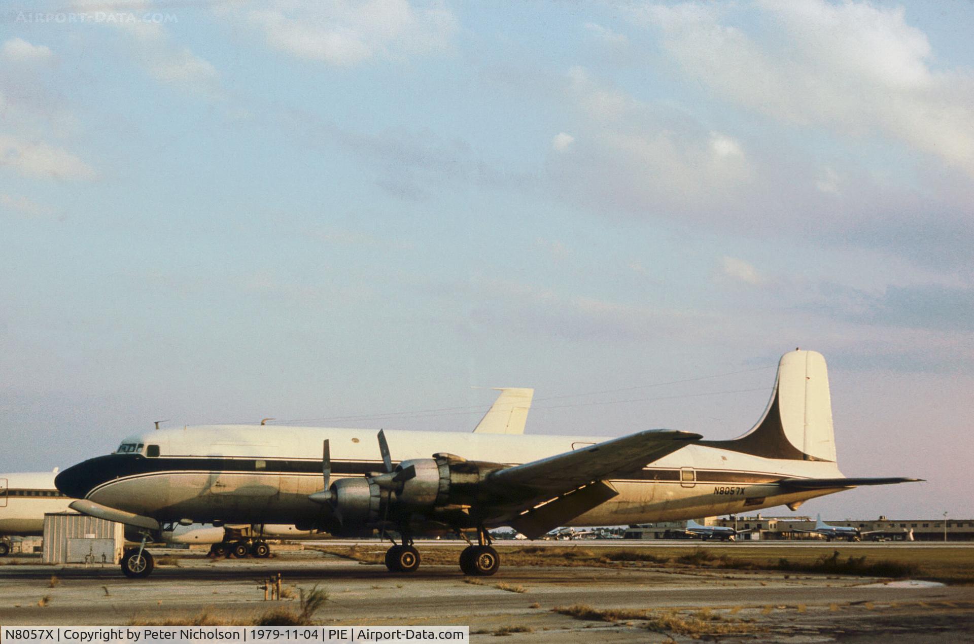 N8057X, 1954 Douglas N7780B C/N 44260, DC-6A of Aloft Inc of North Miami Beach seen at Clearwater in November 1979.
