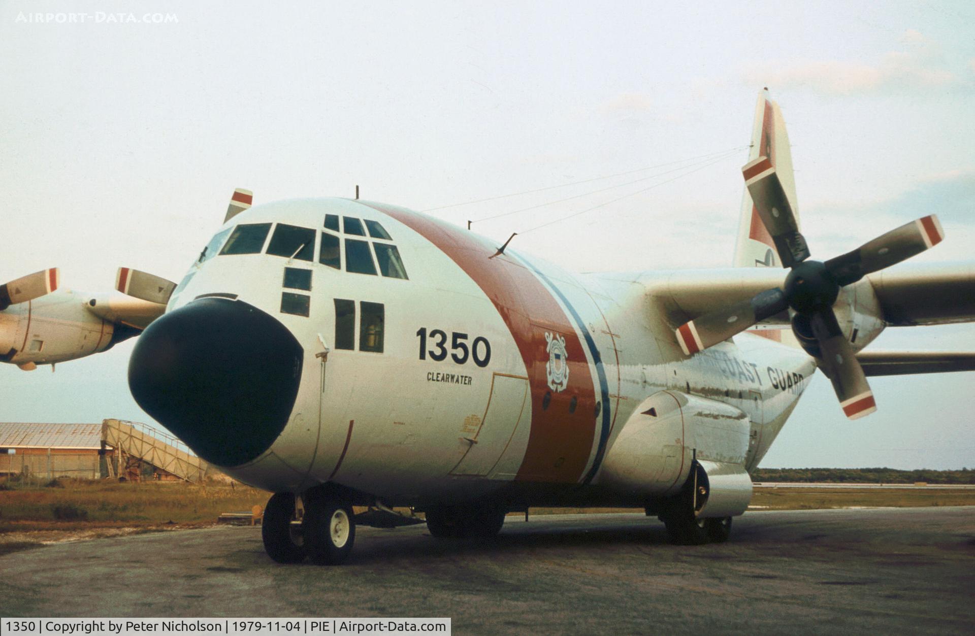 1350, 1962 Lockheed HC-130B Hercules C/N 282-3763, Another view of HC-130B Hercules 1350 at USCG Station Clearwater in November 1979.