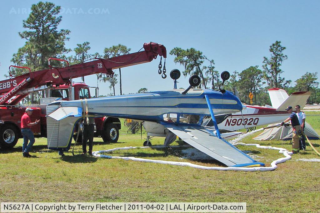 N5627A, 1956 Cessna 172 C/N 28227, Storm damage to 55 year old Cessna 172 - Sun n Fun 2011 at Lakeland , Florida