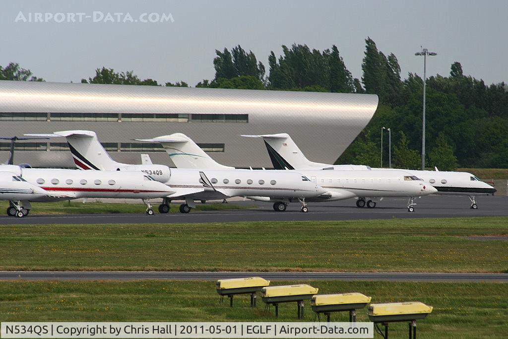N534QS, 2006 Gulfstream Aerospace GV-SP (G550) C/N 5103, on the Delta ramp at Farnborough