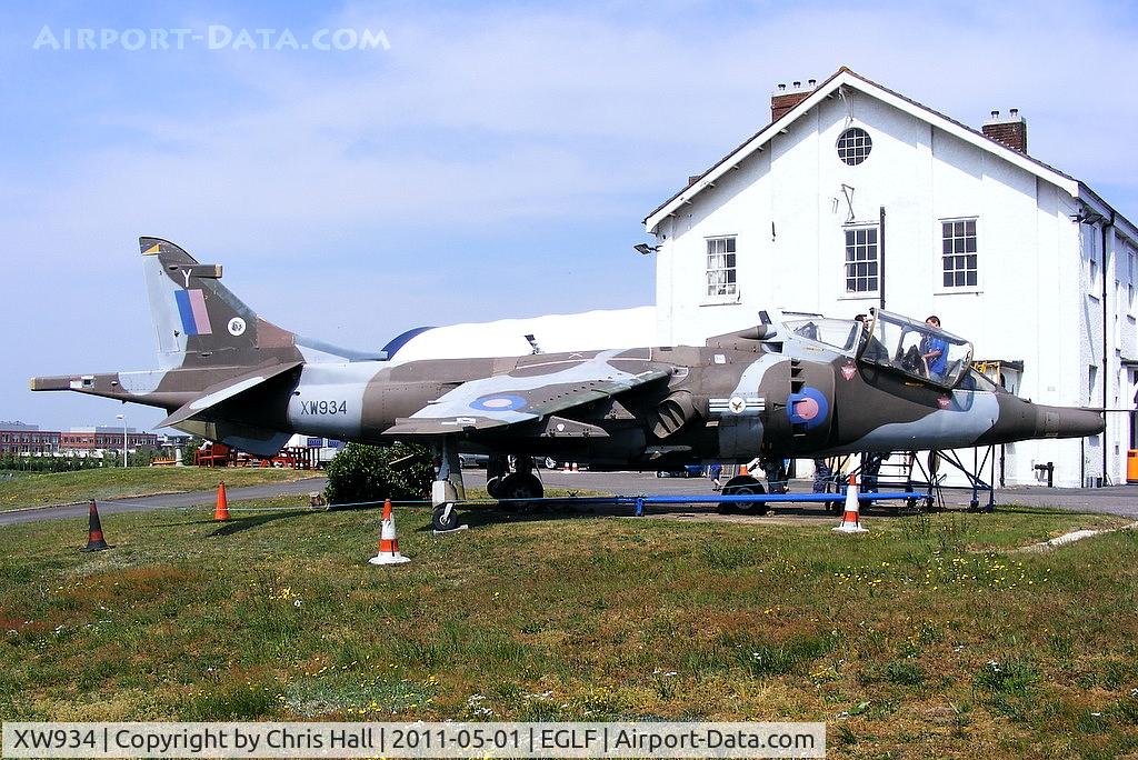 XW934, 1973 Hawker Siddeley Harrier T.4 C/N 212017, at the Farnborough Air Sciences Trust museum
