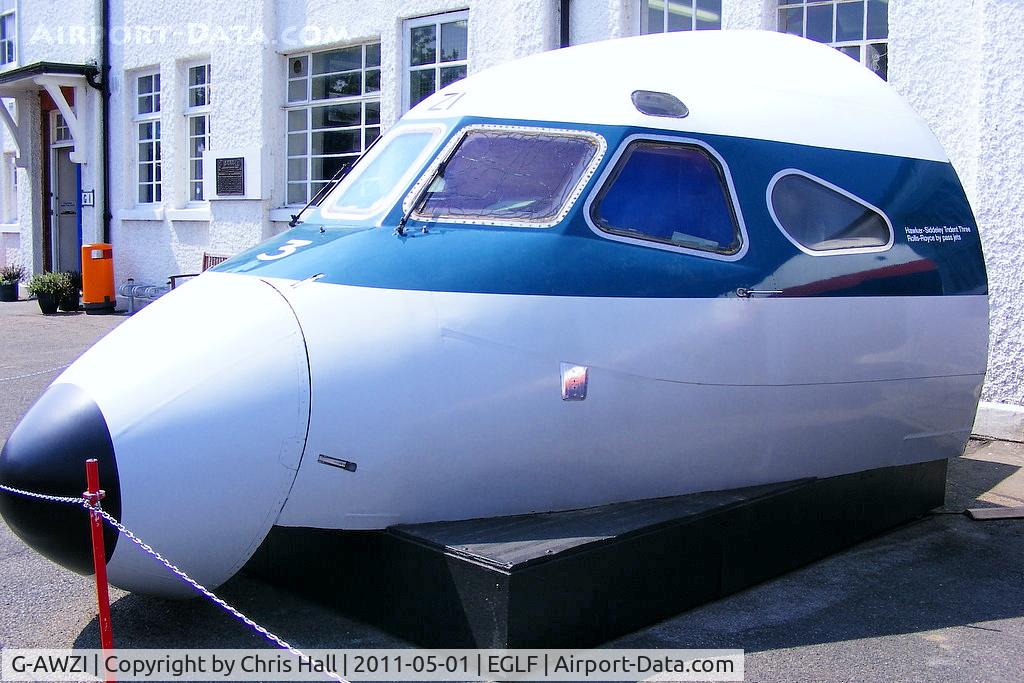G-AWZI, 1971 Hawker Siddeley HS-121 Trident 3B-101 C/N 2310, at the Farnborough Air Sciences Trust museum