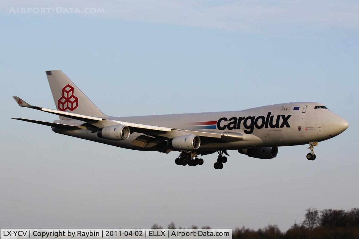 LX-YCV, 2008 Boeing 747-4R7F/SCD C/N 35805/1407, Landing on rwy 24