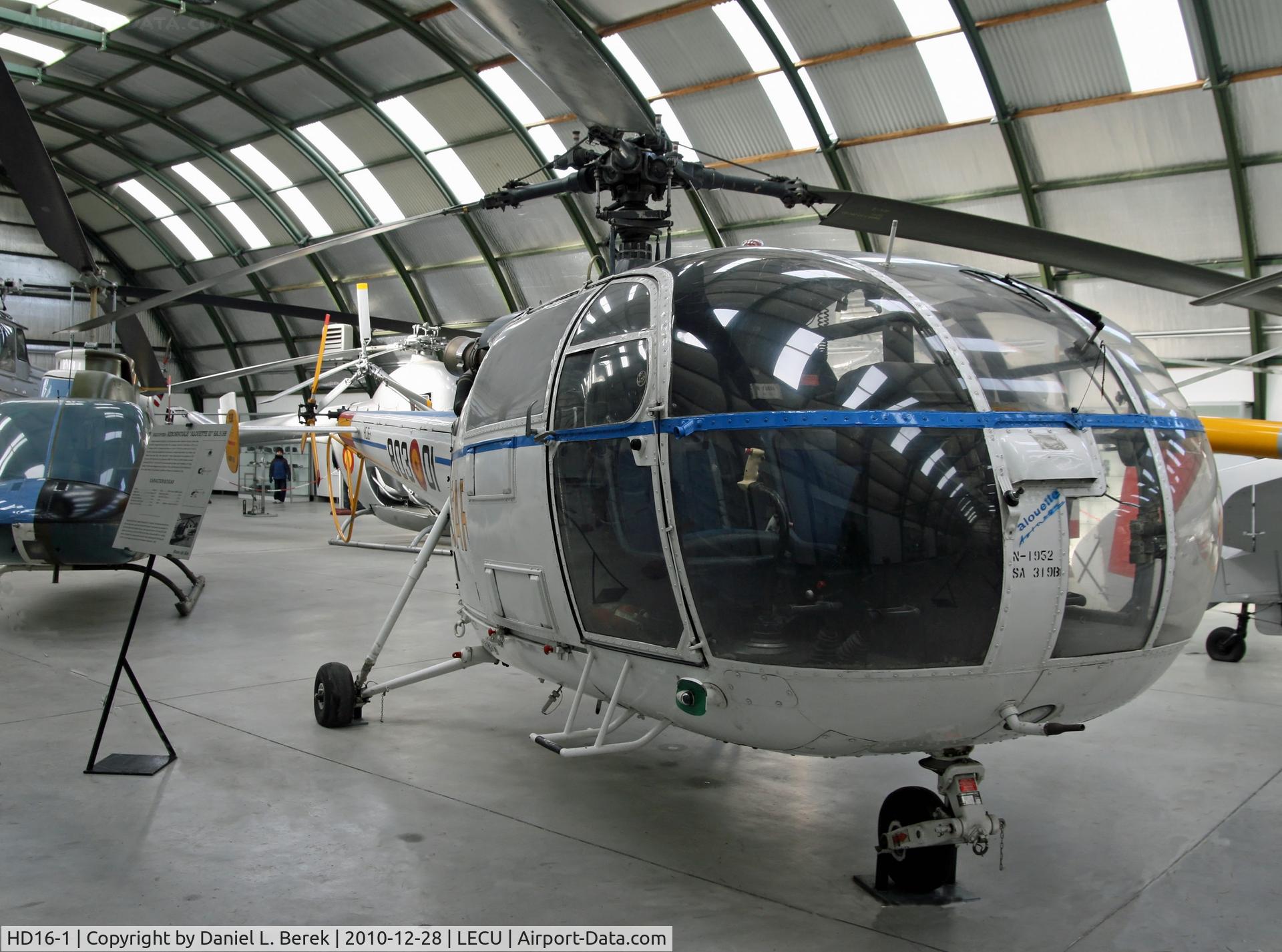 HD16-1, Aerospatiale SA-319B Alouette III C/N 1952, Search and rescue helicopter on display at Museo del Aire