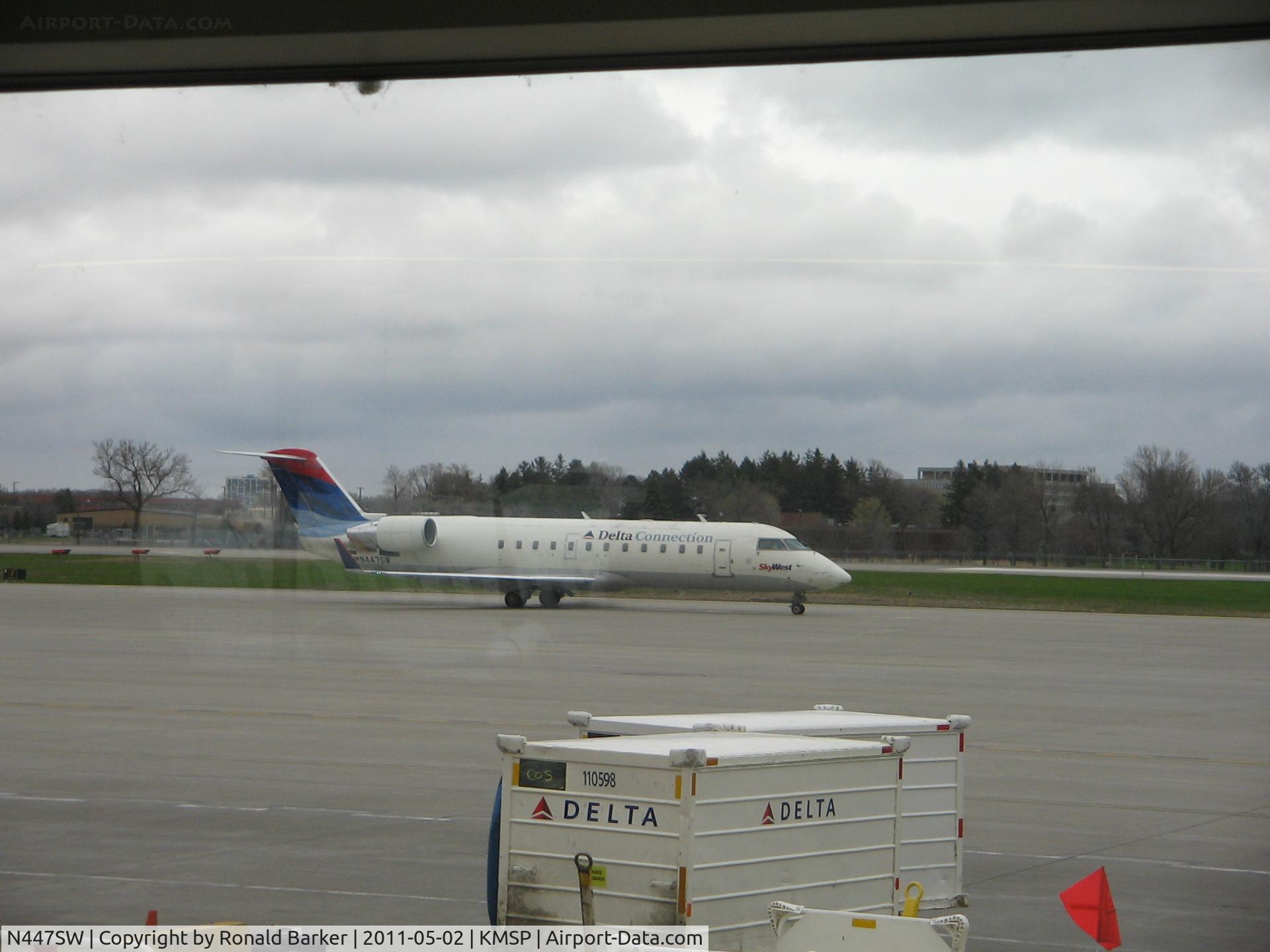 N447SW, 2002 Bombardier CRJ-200LR (CL-600-2B19) C/N 7677, MSP, MN