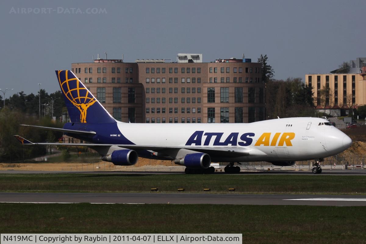 N419MC, 1996 Boeing 747-48EF C/N 28367, Atlas Air, a daily visitor at LUX