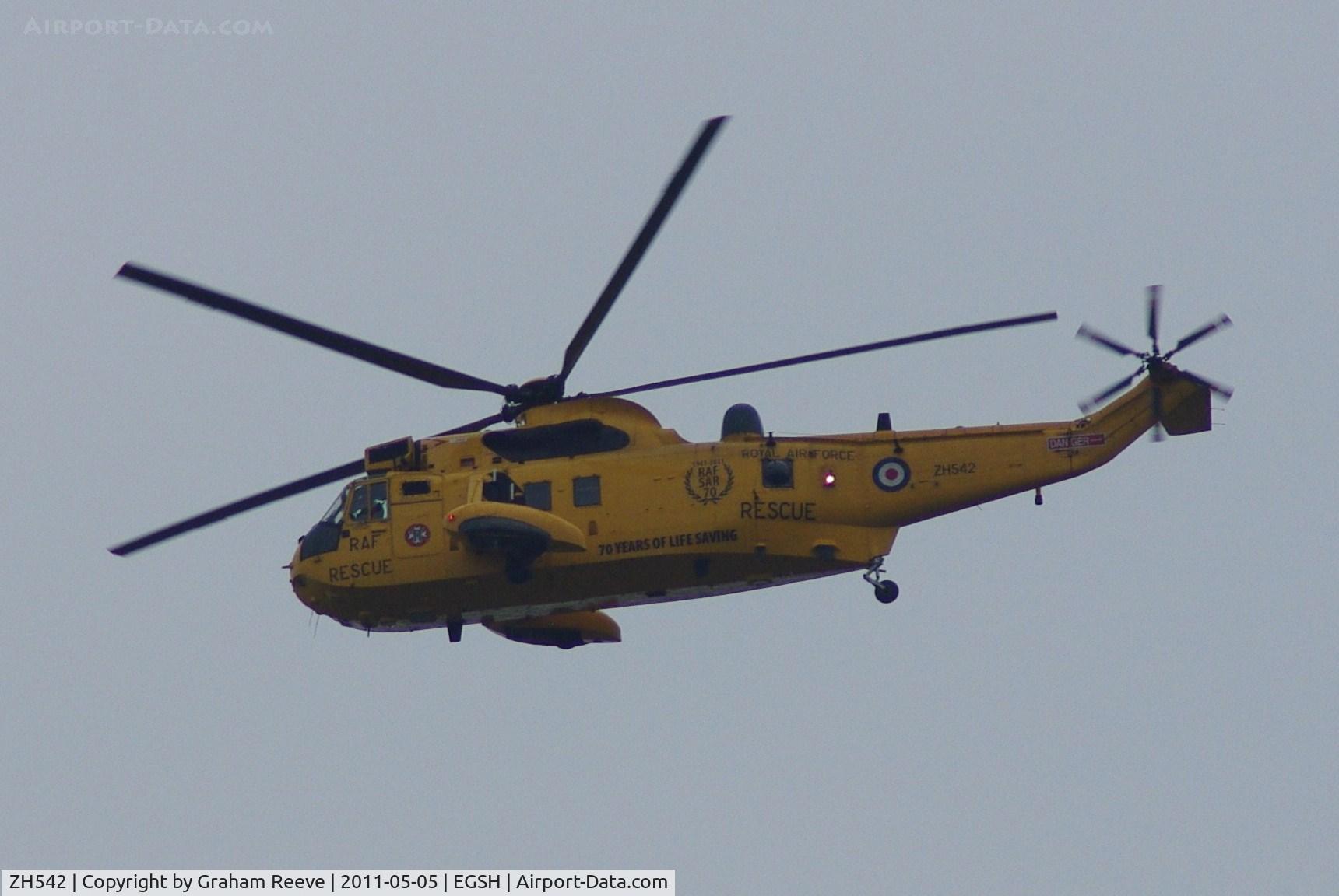 ZH542, Westland Sea King HAR.3A C/N WA1008, Passing over Norwich airport.