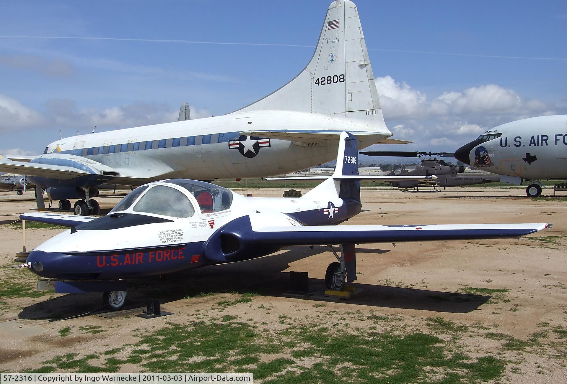 57-2316, 1957 Cessna T-37B Tweety Bird C/N 40249, Cessna T-37B at the March Field Air Museum, Riverside CA