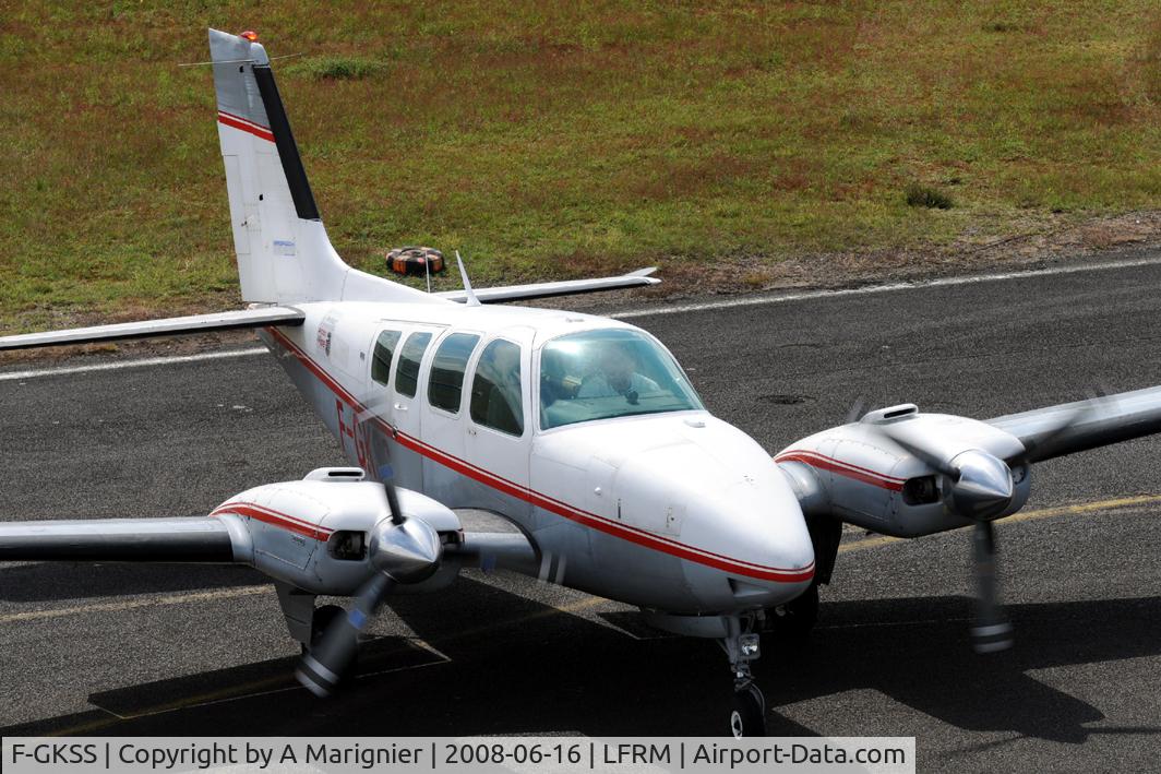 F-GKSS, 1971 Beech 58 Baron C/N TH-154, On the Apron - A regular visitor to Le Mans as used by an IR FTO there. One of the last pics of F-GKSS still under the ownership of Aerospeed. Sold the following the fall to a new owner and went through a complete revamp over a 2 1/2 year period