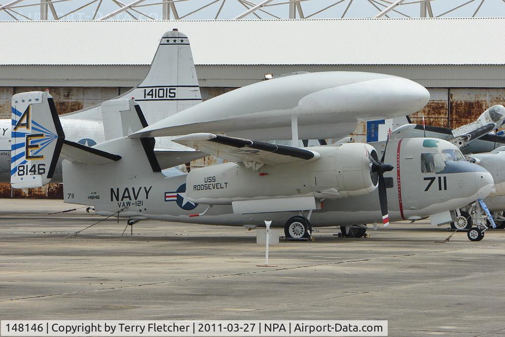 148146, Grumman E-1B Tracer (G-117) C/N 64, Grumman E-1B Tracer, c/n: 64 in outside storage at Pensacola Naval Museum