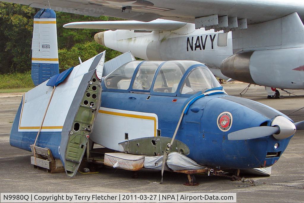 N9980Q, 1957 Beech T-34B Mentor C/N BG-377, 1957 Beech T-34B, c/n: BG-377 ex 144070 in open storage at Pensacola Naval Museum