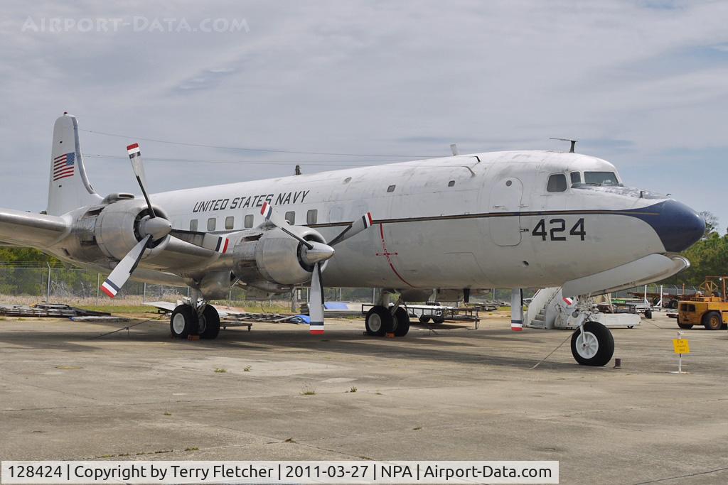 128424, 1951 Douglas VC-118B Liftmaster C/N 43207, 1951 Douglas C-118, c/n: 43207 in outside storage at Pensacola Naval Museum