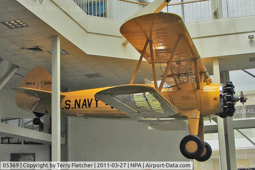 05369, Boeing E75N1 C/N 75-6543, Stearman N2S-3 Kaydet, c/n: 75-6543 - The N2S-3 on display at Pensacola Naval Museum was flown twice by President George H.W. Bush on solo flights during his training at Naval Air Station (NAS) Minneapolis, Minnesota, and was acquired after serving as a c