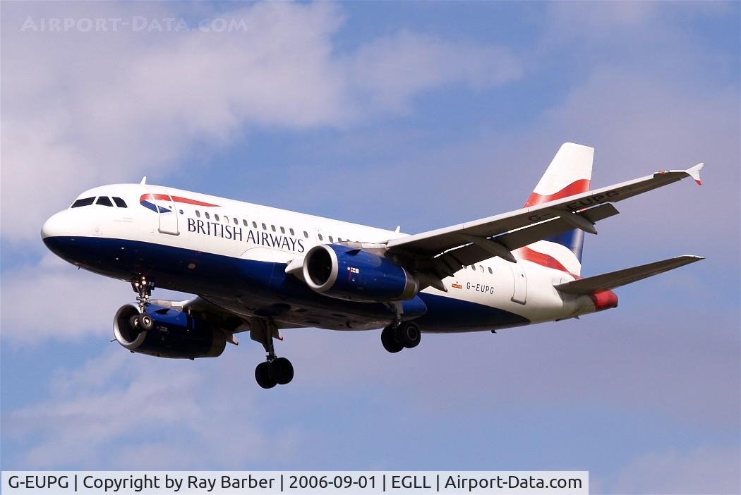 G-EUPG, 2000 Airbus A319-131 C/N 1222, Airbus A319-131 [1222] British Airways Heathrow~G 01/09/2006
