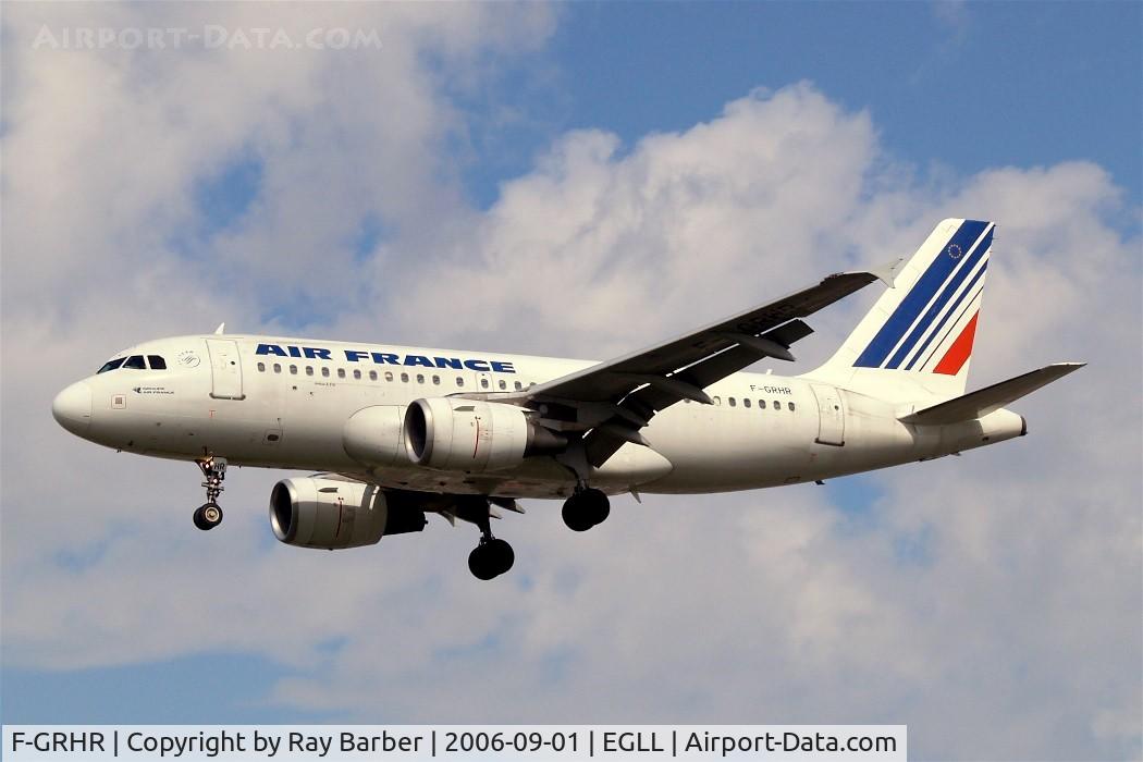 F-GRHR, 2001 Airbus A319-111 C/N 1415, Airbus A319-111 [1415] (Air France) Heathrow~G 01/09/2006