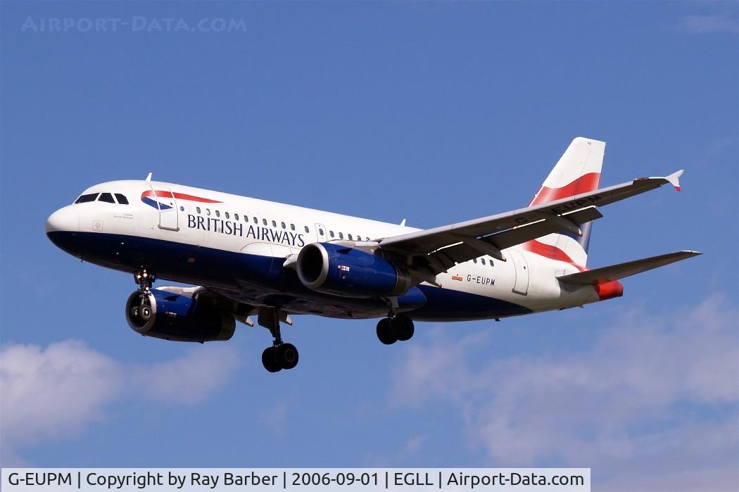 G-EUPM, 2000 Airbus A319-131 C/N 1258, Airbus A319-131 [1258] British Airways Heathrow~G 01/09/2006