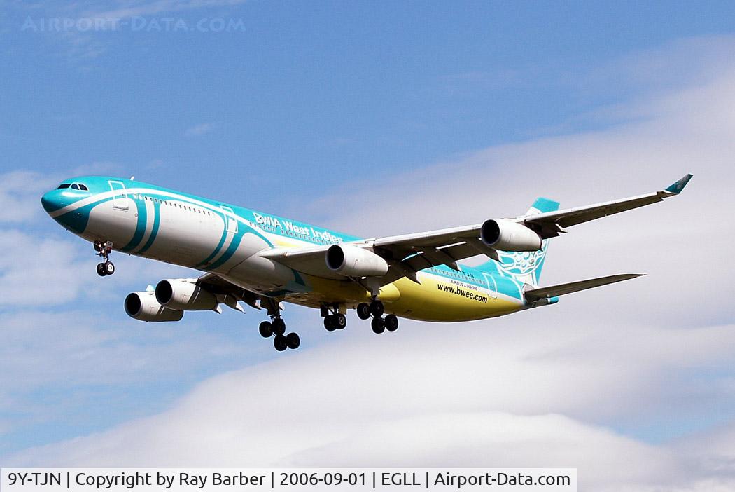 9Y-TJN, 1995 Airbus A340-313 C/N 093, Airbus A340-313 [093] (BWIA West Indies Airways) Heathrow~G 01/09/2006