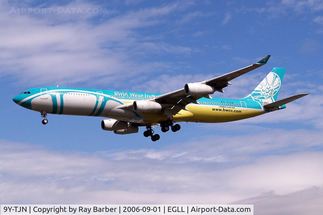 9Y-TJN, 1995 Airbus A340-313 C/N 093, Airbus A340-313 [093] (BWIA West Indies Airways) Heathrow~G 01/09/2006