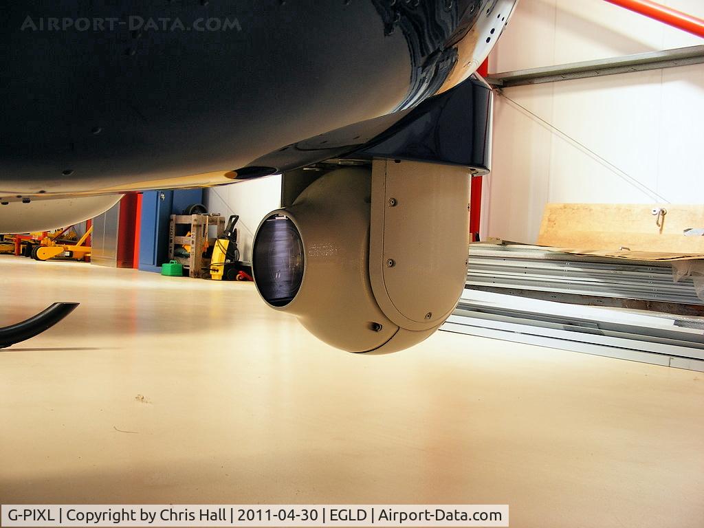 G-PIXL, 2006 Robinson R44 Raven II C/N 11221, HD TV camera in the nose of R44 G-PIXL