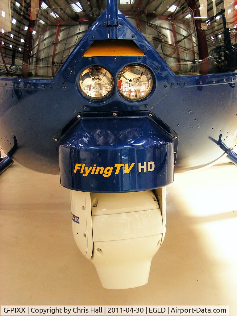 G-PIXX, 2004 Robinson R44 Raven II C/N 10263, HD TV camera in the nose of R44 G-PIXX